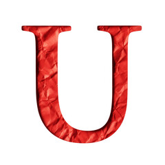 Red letter u with a rough stone texture and rock effect © Roksana