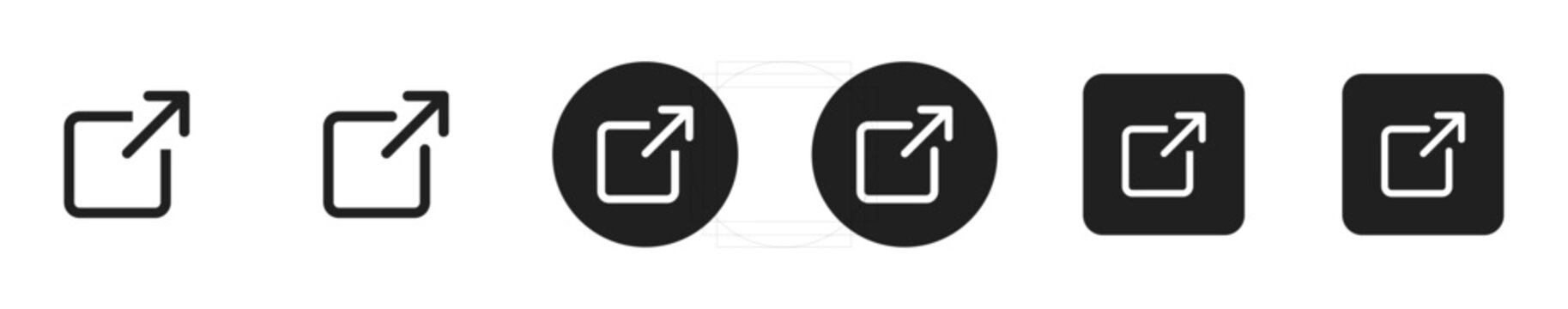 external link icon set. external link vector icon set for website navigation page redirection open in new tab and user interface design