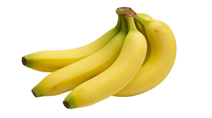 Bunch of ripe yellow bananas with green tips, isolated on transparent background © iPNG