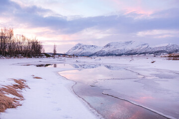 View of an icy paradise near Malangen Fjord in Troms, Northern Norway © Fauren
