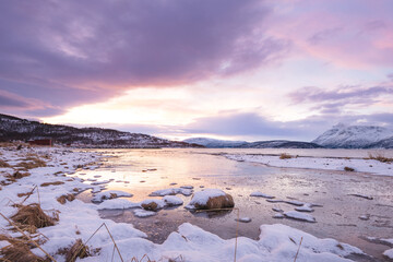 View of an icy paradise near Malangen Fjord in Troms, Northern Norway © Fauren