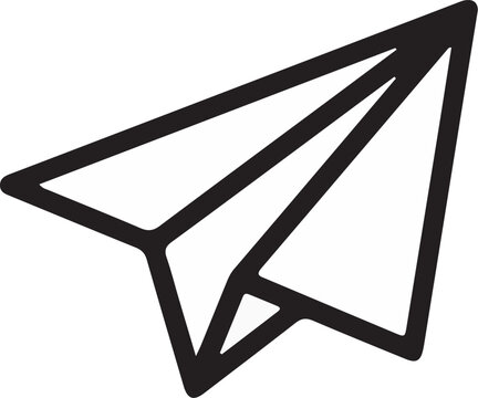 telegram icon or Paper Airplane Line Icon Vector Illustration Isolated on White Background