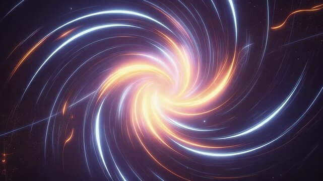 Dynamic swirling vortex of blue and orange light with pulsing energy effect animation