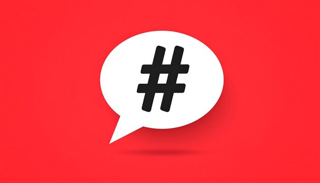 Hashtag in Speech Bubble.