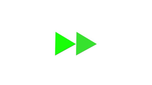 Fast forward red symbols icon symbol animation on white background
