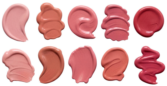 Cosmetic makeup beauty swatch of lip tint or liquid blush texture png	