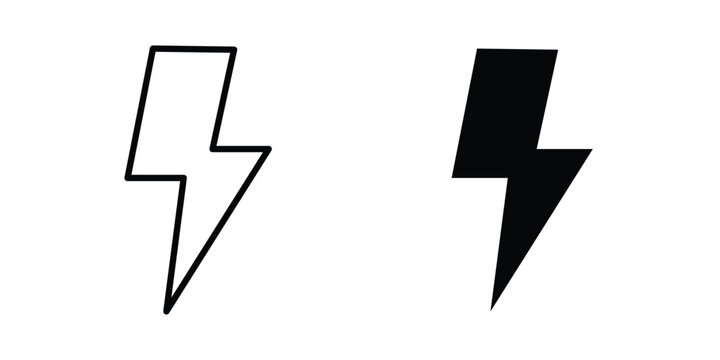 Lightning Flash icon outline art kit
