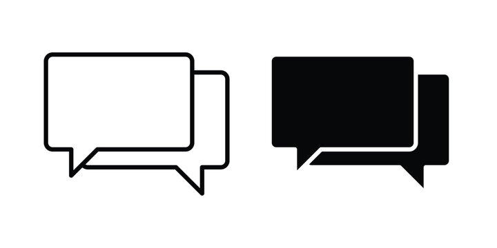 Talk bubble speech icon outline art kit