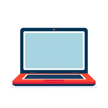 Modern Flat Cartoon Laptop Computer Isolated on White Background