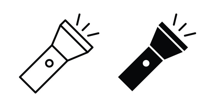 Flashlight icon outline art kit