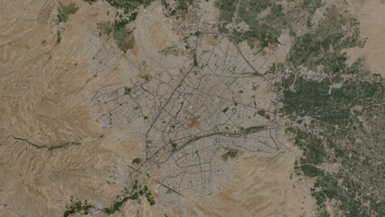 Top-down aerial 3D illustration of Urmia, Iran © harvepino