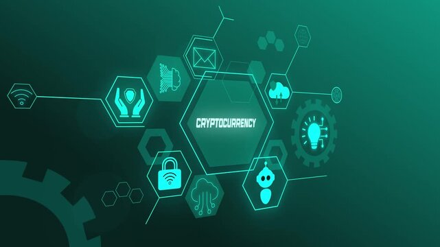 Cryptocurrency Technology Motion Graphics for Digital Finance Projects.