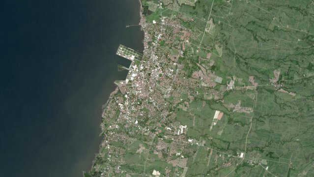 Top-down aerial 3D illustration of Bacolod, Philippines