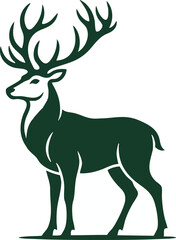 Fototapeta premium Majestic stag vector illustration. Artistic deer portrait for wildlife design projects.