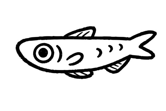 Cute Hand Drawn Fish Line Art Doodle Illustration for Kids Prints Stickers and Ocean Designs