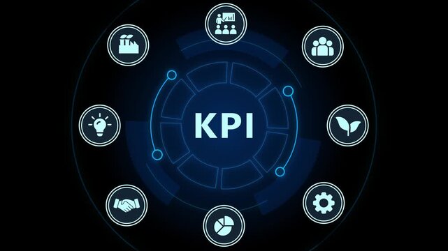 Kpi performance metrics dashboard interface with business and data analytics infographic key performance indicator