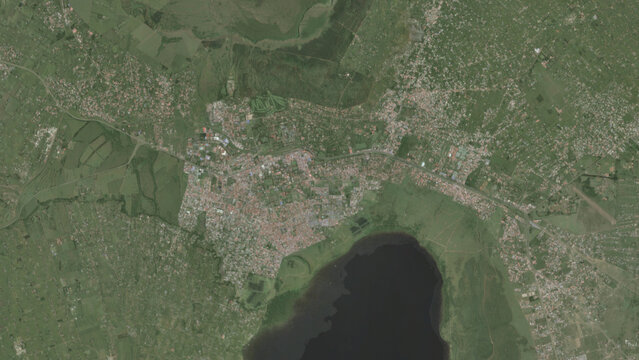 Top-down aerial 3D illustration of Nakuru, Kenya