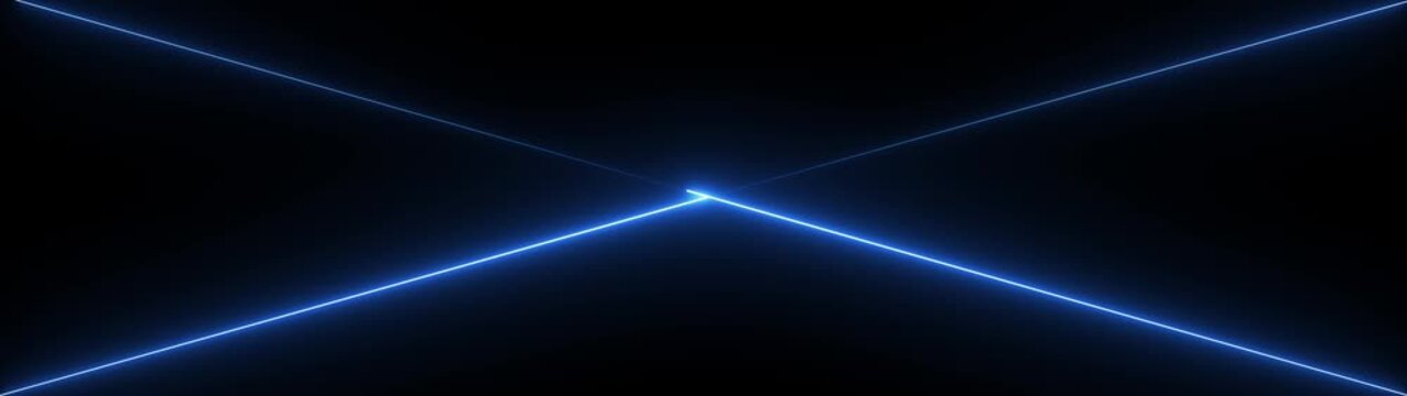 Glowing neon white slashing effects animation isolated on black background, 4k quality neon line animation video.