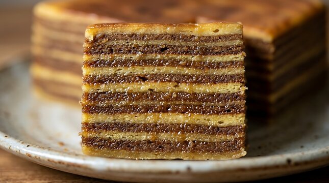 Slice of Traditional Lapis Legit Layered Cake