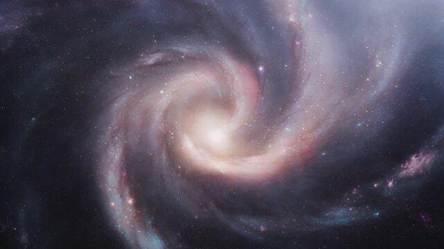 Firefly flying through a mesmerizing galaxy spiraling into cosmic wonders and starry night sky