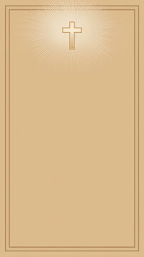 Christian cross frame, symbolizes holy presence and faith. Perfect for Easter service, church backgrounds or religious drawings on spiritual themes.