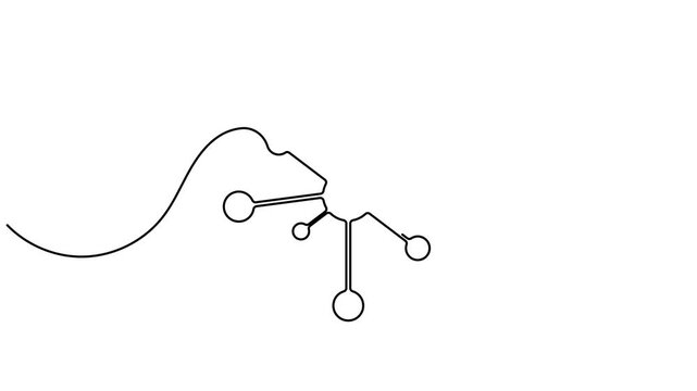 Networking data node server icon sign continuous one line drawing moving on white background minimalist single art online platform process symbol animation video