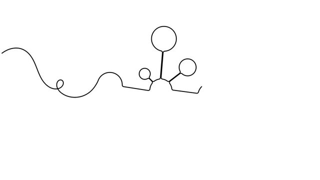Networking data node server icon sign continuous one line drawing moving on white background minimalist single art online platform process symbol animation video