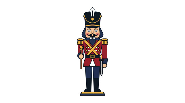 Traditional Nutcracker Soldier Vector Illustration