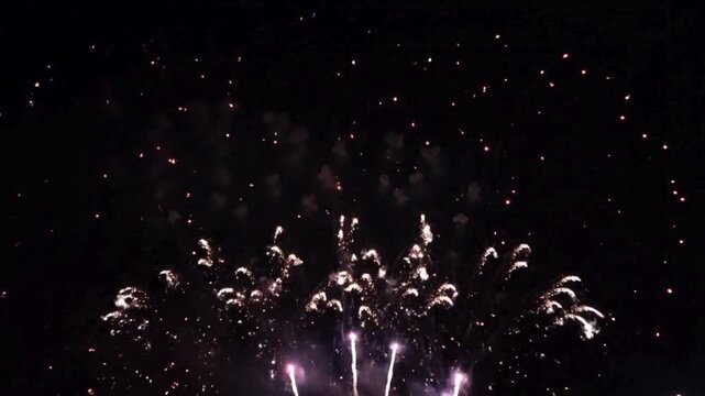 Vibrant Festival Fireworks With Dreamy Bokeh Night Background