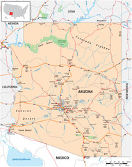 Fototapeta premium Map of the US state of Arizona