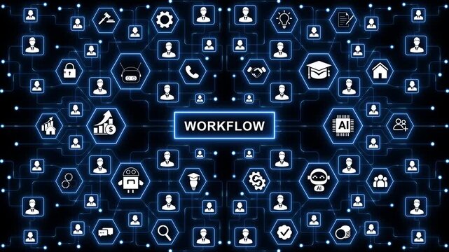Enterprise Workflow Automation System with AI Agents Business Process Management Digital Operations Network Integration Technology Interface