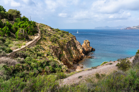 Scenic panoramic view in Cartagena during a summer day,  Region of Murcia, Spain.