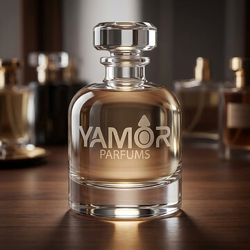 Luxury Clear Glass Perfume Bottle with Yamor Parfums Branding