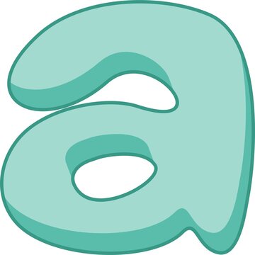 illustration of letter b green bubble