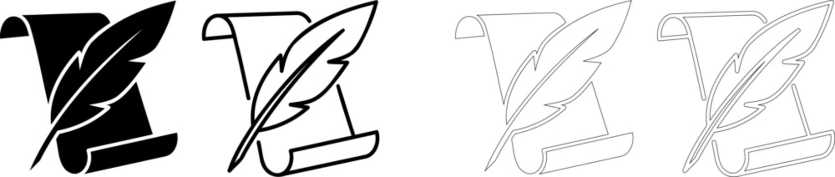 Solid and line art vector icons of letter z with leaf design