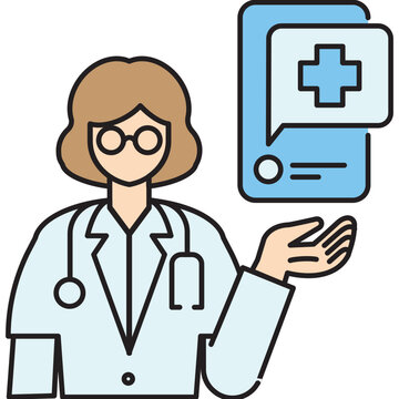 colorline female doctor recommends a telemedicine application