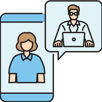 colorline female patient received medical advice from a male doctor via smartphone