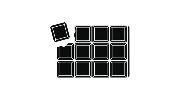 illustration of a black 3d cube block on a plain background with a detached cube segment as a visual metaphor for construction or modular design