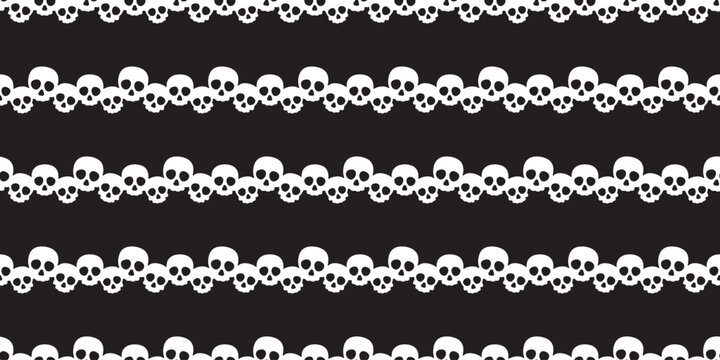 skull seamless pattern Halloween crossbones spooky ghost vector cartoon doodle tablecloth tile background gift wrapping paper repeat wallpaper scarf isolated illustration design