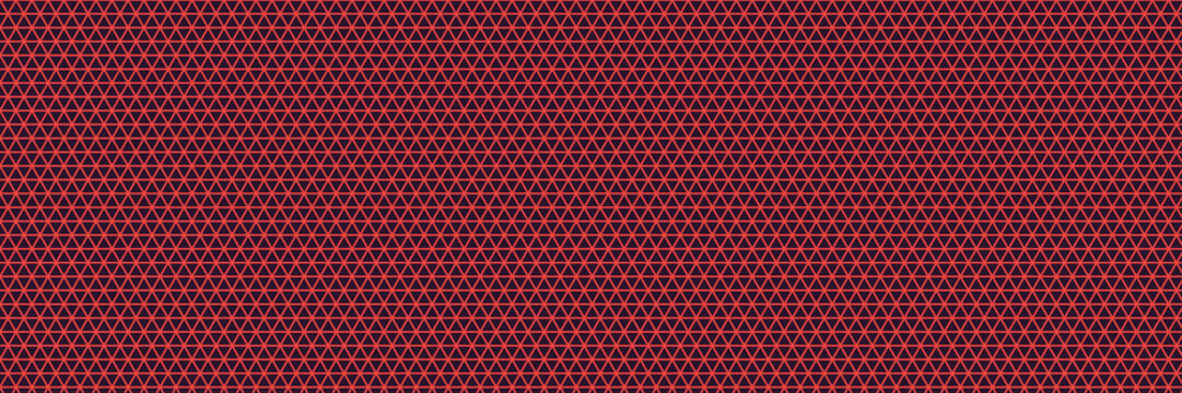 Detailed triangular mesh pattern featuring vibrant red lines on dark violet background creating intricate digital geometric aesthetic for visual art