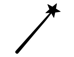 Naklejka premium Magic wand with star tip for fantasy and magic themes. Enchanting spell-casting accessory for mystical settings.