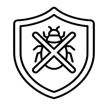 Modern outline vector icon illustrating parasite protection, pest prevention and veterinary animal healthcare.
