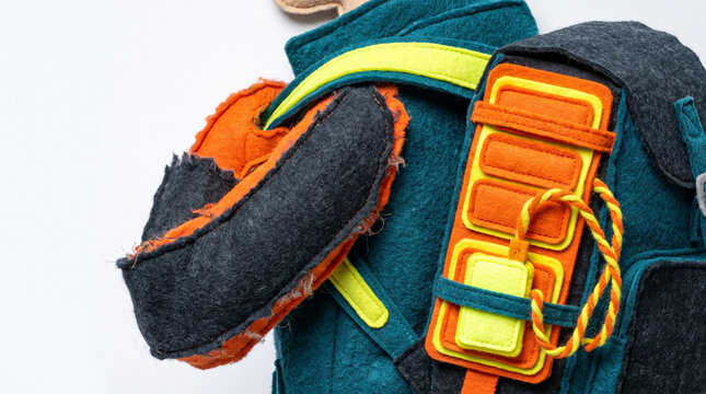 Colorful camping gear showcasing vibrant fabric textures and accessories  
