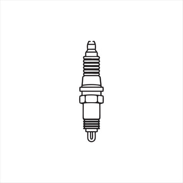 Spark plug illustration isolated on transparent background for technical use
