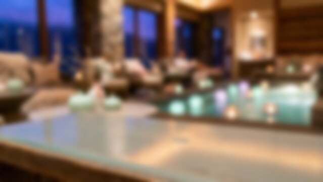 Blurred luxury resort spa lounge for wellness website hero header
