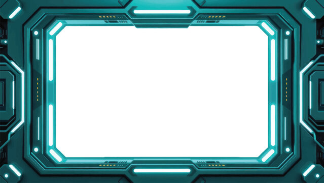 Futuristic Sci fi Technology Frame for Digital Display or Game Interface Overlay