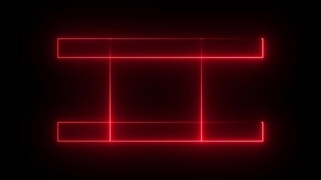 Glowing Neon web box pattern animation on black background. Red color .4k animation motion graphics video.