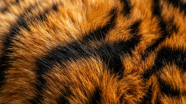 Close up of natural tiger fur texture and pattern