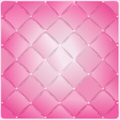 Obraz premium Pink quilted leather pattern with pearly buttons