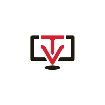 TV typography channel app logo design
